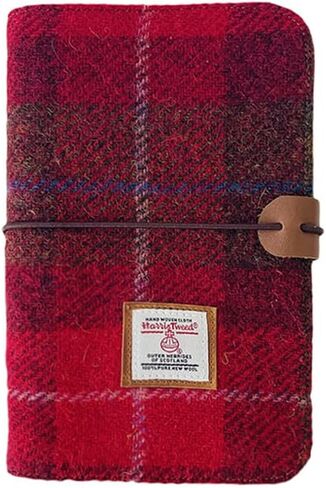Harris Tweed A6 Notebook Binder 6 Ring, Wool Fabric Soft Cover Refillable A6 Binder, 80 Pages for A6 Refill Paper and A6 Planner Inserts, Notebook Journals for Writing, A6 Size 80 Pages (Blue Brown Check) in Saudi Arabia