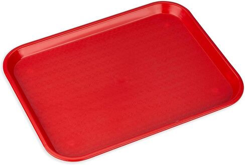 Carlisle FoodService Products Cafe Fast Food Cafeteria Tray with Patterned Surface for Cafeterias, Fast Food, And Dining Room, Plastic, 17.87 X 14 X 0.98 Inches, Red in Saudi Arabia