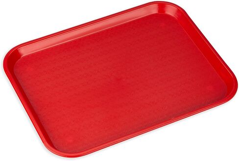 Carlisle FoodService Products Cafe Fast Food Cafeteria Tray with Patterned Surface for Cafeterias, Fast Food, And Dining Room, Plastic, 17.87 X 14 X 0.98 Inches, Red in Saudi Arabia