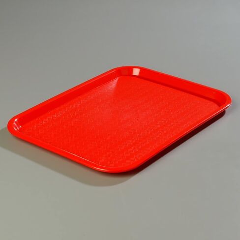 Carlisle FoodService Products Cafe Fast Food Cafeteria Tray with Patterned Surface for Cafeterias, Fast Food, And Dining Room, Plastic, 17.87 X 14 X 0.98 Inches, Red in Saudi Arabia
