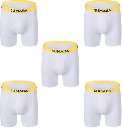Long Leg Men Underwear Boxer Briefs Fly with Pouch No Ride Up Underpants for Men in Kuwait