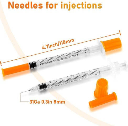 حقنة 1 مل/سم مكعب بإبرة 30 جرام 0.5 بوصة - حقنة برتقالية (30 جرام - 13 مم - 20 عبوة) in Kuwait
