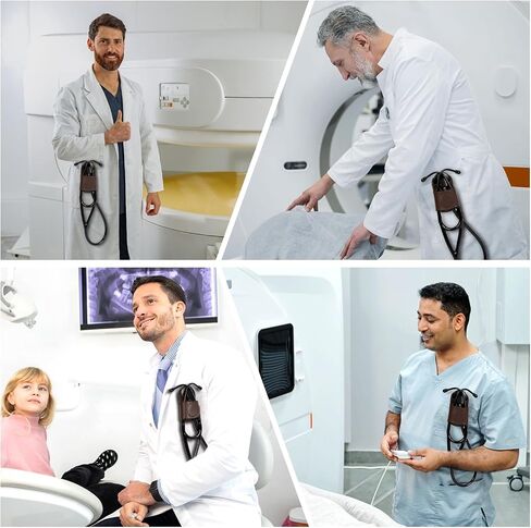 Stethoscope Holder-Stethoscope Clip Hip Holder with Genuine Leather Stethoscope Holster for Littmann & Most Stethoscopes - Waist Belt/Scrubs/Pocket Clip for Physicians, Students, Nurses in Saudi Arabia