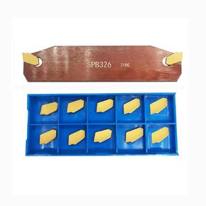 Grooving Slotting Tool Cut Off Plate Tool Lathe Turning Tools SPB326, Grooving Cut-Off Tool with 12 pcsSP300 Carbide Turning Inserts Grooving Parting Blade Plate