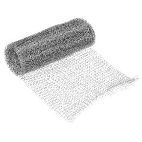 PATIKIL 12inx20ft Wire Mesh Hole Fill Fabric, Stainless Steel Mesh Double Layer Blocker Flexible Mesh Screen for Hole Filler and Plant Protection