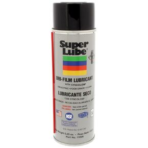 Super Lube Dri-Film Synthetic Powder Lubricant w/Syncolon® (Opaque White, 11oz Aerosol) | NSF Certified Food Grade & Clean | Won't Clog Nozzles
