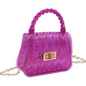 Mini Jelly Purse Little Girls Clear Crossbody Purse Cute Princess Handbag Top Handle Shoulder Bag