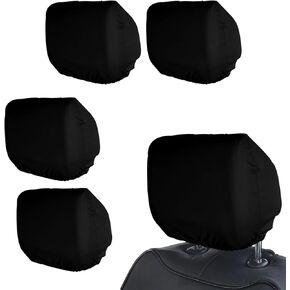 2 PCS Car Seat Headrest Cover, Elastic Full-Surrounding Simple Dust Cover, Breathable Non-Disposable Cleanable Reusable Headrest Anti-Scratch Protector, Universal for Cars Trucks (Black)