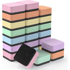 MaxGear Whiteboard Erasers, 48 Pack Magnetic Dry Erase Erasers for Classroom, Mini Whiteboard Cleaning Pads, Chalkboard Wiper Teacher Supplies for School, Office, Home （6 Pastel Color Set, 2 x 2 Inch