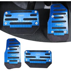 2 Pack Automatic Car Transmission Pedal Covers Kit, Sports Design, Scratch-Resistant Anti-Slip Vehicle Foot Pedals Accessories, Universal Automotive Transmission Brake Pad Decoration (Silver)