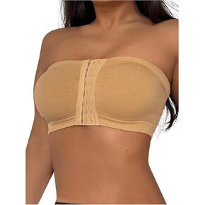 SOLY HUX Women's Front Closure Bra 2 Pack Strapless Wirefree Everyday Bras Bralettes
