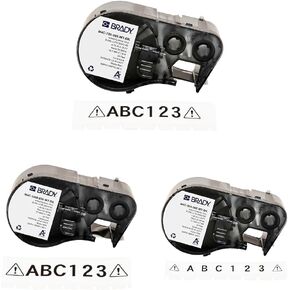 Brady Authentic (M4C-750-595-WT-BK) All-Weather Vinyl Labels 0.75 in W x 25ft Black on White. for use with The BMP41, BMP51, and M511 Label Printers
