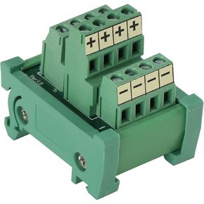 2 in 4 Out Terminal Blocks Module, DIN Rail and Panel Mounting Power Distribution Breakout Board for PLC Power Amplifier