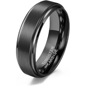 Mens Tungsten Carbide Rings 6mm 8mm Basic Tungsten Wedding Band Rings For Men Brushed Finish Comfort Fit