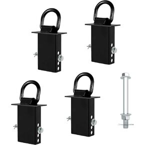6Pack Trailer Stake Pocket D Rings Tie Downs Heavy Duty 18200lbs D-Ring Anchor 1/2 inch, Car Trailer Accessories Black