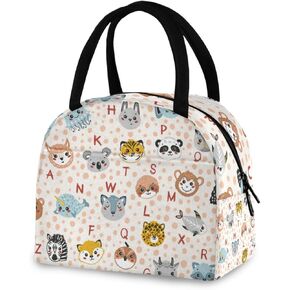 senya Lunch Bag Insulated Lunchbox Handbag Tote Bags Cute Duck Heart Dots Pattern Reusable Cooler Containers Organizer School Outdoor for Women Men Girls Boys Kids, A05W20009