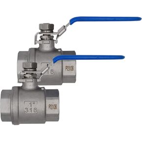 VAV 1" 1P Ball Valve,Heavy Duty 316 Stainless Steel,Standard Port with Blue Vinyl Insulation Handle, NPT Female x Female Thread, 1000 WOG for Water, Oil, and Gas with Lockable Lever (1 pcs)
