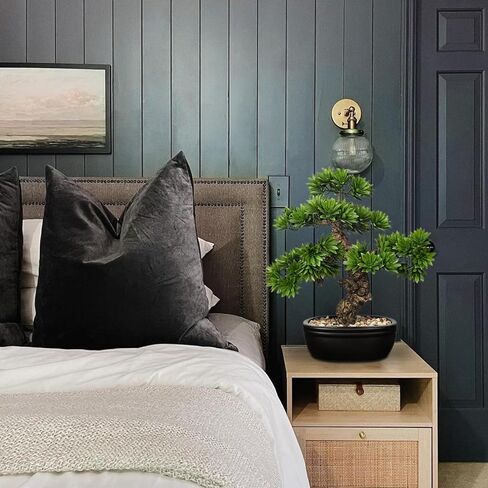 Fake Bonsai Tree Bonsai Plant 13.8" Tall Artificial Bonsai Trees with Cemant Pot Decorated with Pebbles Desk Plant Indoor Bonsai for Home Office Decor in Kuwait