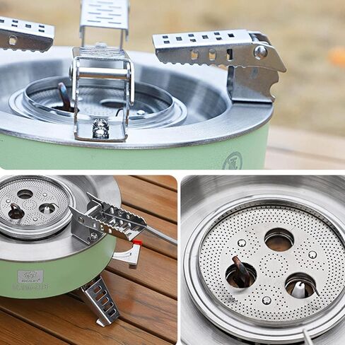 Bulin AirOka B13 4800W الألومنيوم المحمولة موقد كاسيت مقاوم للرياح تصميم مقاوم للرياح والصمت، مشعل بيزو وحقيبة حمل، موقد قابل للطي للخارجية in Kuwait