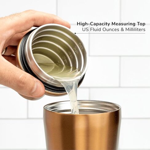 Elevated Craft Hybrid Cocktail Shaker - Premium Vacuum Insulated Stainless Steel Copper Cocktail Shaker - Innovative Measuring System - Martini Shaker for the Home Bartender - 28oz Total Volume in Saudi Arabia