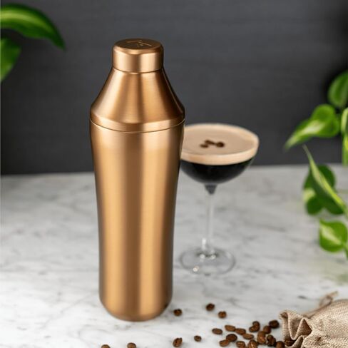 Elevated Craft Hybrid Cocktail Shaker - Premium Vacuum Insulated Stainless Steel Copper Cocktail Shaker - Innovative Measuring System - Martini Shaker for the Home Bartender - 28oz Total Volume in Saudi Arabia