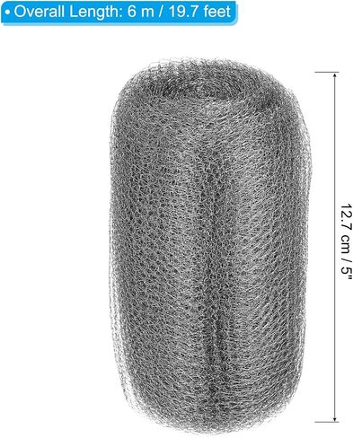 PATIKIL 12inx20ft Wire Mesh Hole Fill Fabric, Stainless Steel Mesh Double Layer Blocker Flexible Mesh Screen for Hole Filler and Plant Protection in Saudi Arabia