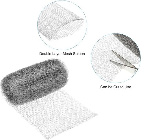 PATIKIL 12inx20ft Wire Mesh Hole Fill Fabric, Stainless Steel Mesh Double Layer Blocker Flexible Mesh Screen for Hole Filler and Plant Protection in Saudi Arabia