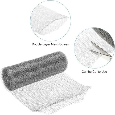 PATIKIL 12inx20ft Wire Mesh Hole Fill Fabric, Stainless Steel Mesh Double Layer Blocker Flexible Mesh Screen for Hole Filler and Plant Protection in Saudi Arabia