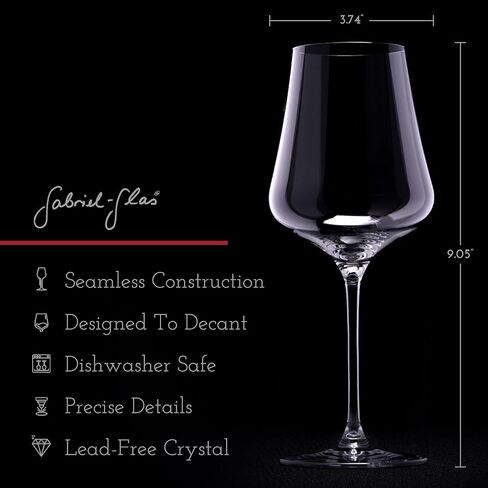 Gabriel-Glas StandArt Crystal Wine Glasses, Set of 2 with Gift Box - Premium, Universal Wine Glass for Red and White Wine - Dishwasher Safe, Lead-Free, 16 oz. in Saudi Arabia