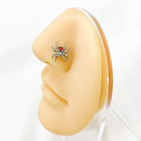 2Pcs 20G Spider L-Shaped Nose Rings Studs for Women Men Surgical Steel Spiders Nose Screws Studs Rings Nose Nostrial Piercing Jewelry in Saudi Arabia