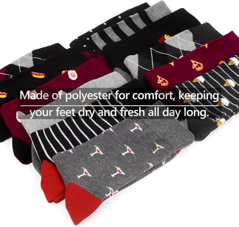 WeciBor Mens Patterned Dress Casual Socks 12 Pairs Fun Colorful Fashion Cew Socks in Saudi Arabia