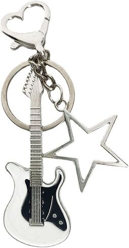COLORFUL BLING Cute Heart Star Guitar Keychain Y2K Cute Strawberry Keyring Bag Charms Pendant Y2K Accessories for Women in Saudi Arabia
