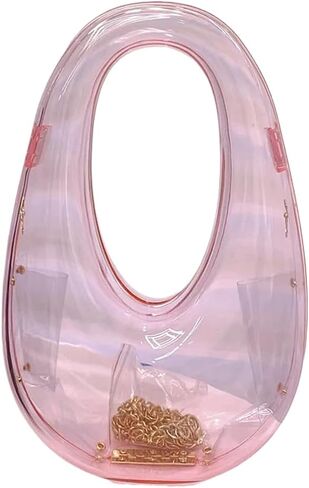 Women Acrylic Clutch Purse Egg Shape Evening Bag Metallic Top Handle Handbag Mirror Shoulder Bag for Wedding Party in Saudi Arabia