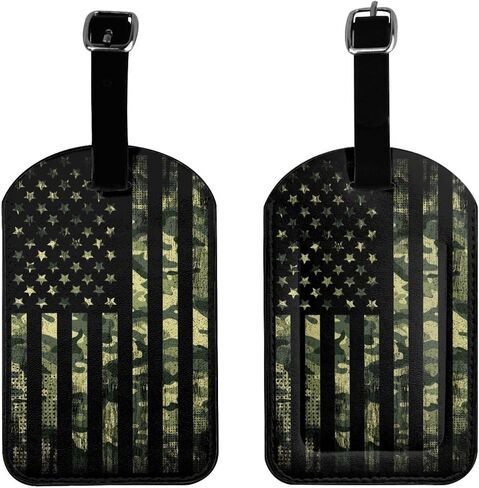 Camo Luggage Tag for Suitcases, Camouflage Leather Tags, Army Military Travel Birthday Gift for Women Men Girl Boy, 1 Pack in Saudi Arabia