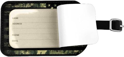 Camo Luggage Tag for Suitcases, Camouflage Leather Tags, Army Military Travel Birthday Gift for Women Men Girl Boy, 1 Pack in Saudi Arabia
