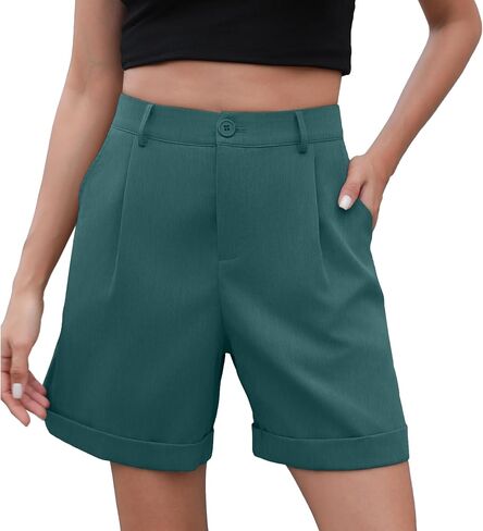 Shorts for Women Bermuda Shorts Casual Elastic Waist Wide Leg Shorts with Pockets in Saudi Arabia