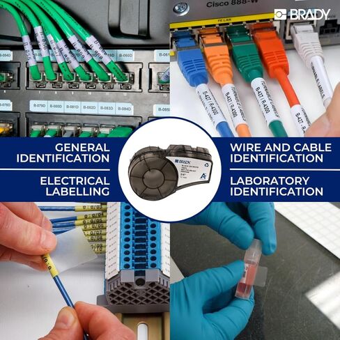 Brady Authentic (M5C-1500-595-WT-BK) All-Weather Vinyl Labels 1.5 in W x 25ft Black on White. for use with The BMP51 and M511 Label Printers in Saudi Arabia