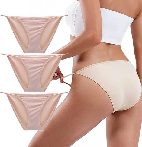 Women's Low-Rise String Bikini Panty Stretch Hipster Briefs 3 Pack in Saudi Arabia
