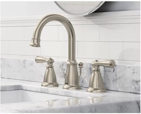 Moen WS84924 Banbury Two-Handle High Arc Bathroom Faucet, No Size, Chrome in Saudi Arabia