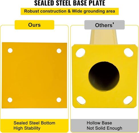VEVOR Safety Bollard, 36 Inch Height Bollard Post, 5.5 Inch Diameter Steel Pipe Safety Bollard Post, Yellow Steel Bollard, Steel Safety Bollard with 8 Anchor Bolts, Perfect for Traffic-Sensitive Area in Kuwait