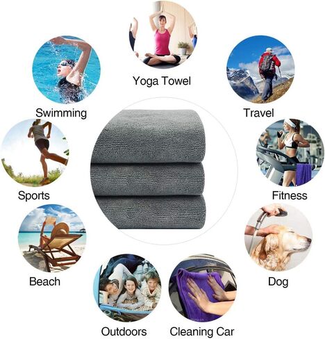 VIVOTE مناشف الصالة الرياضية المصنوعة من الألياف الدقيقة، منشفة رياضية للياقة البدنية والتمارين الرياضية، فائقة النعومة والامتصاص، 3 عبوات 16 بوصة × 32 بوصة in Kuwait