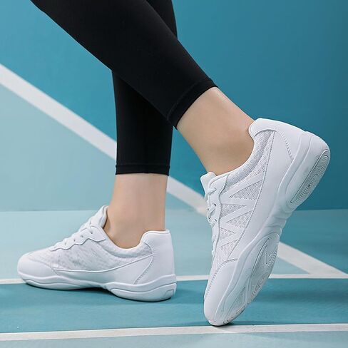 Girls White Cheerleading Cheer Shoes Womens Dance Sneakers Athletic Training Tennis Breathable Competition Walking Shoes in Saudi Arabia