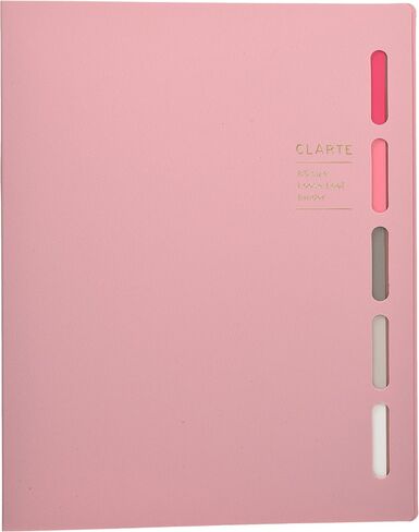 Maruman CLARTE B5 Size 26-Ring Binder, 5 Index Window Cover, with 5-tab dividers + 10 Loose Leaf Papers + 1 Clear Pocket, Pink, 1 EA (F311-08) in Saudi Arabia