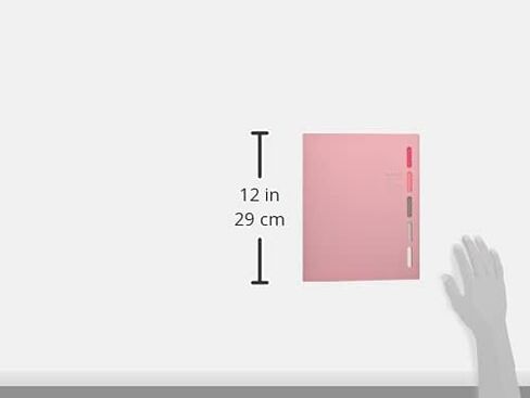 Maruman CLARTE B5 Size 26-Ring Binder, 5 Index Window Cover, with 5-tab dividers + 10 Loose Leaf Papers + 1 Clear Pocket, Pink, 1 EA (F311-08) in Saudi Arabia