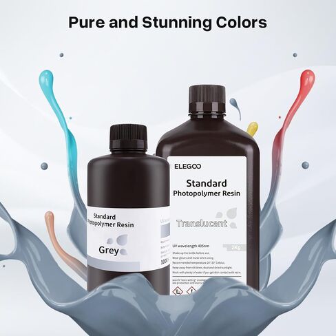 ELEGOO Fast Speed 3D Printer Resin, Rapid Standard Photopolymer Resin, 405nm UV-Curing Resin, Best for High-Speed Printing LCD/DLP 3D Printer, Grey 1000G in Saudi Arabia