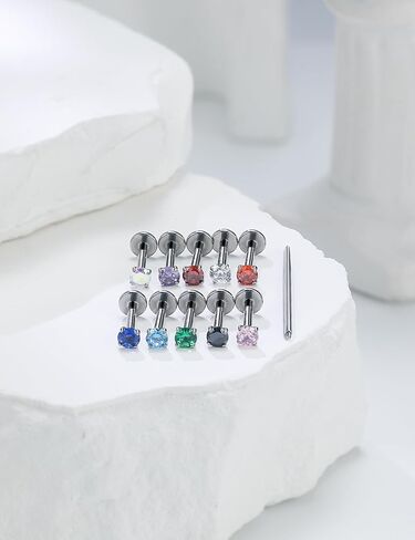 16G F136 Titanium Lip Rings Labret Jewelry Internally Threaded Monroe Lip Ring Medusa Snake Bite Piercing Jewelry Conch Tragus Forward Helix Cartilage Earring Studs Piercing Jewelry in Kuwait