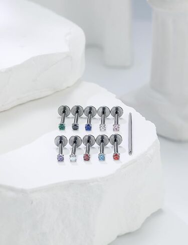 16G F136 Titanium Lip Rings Labret Jewelry Internally Threaded Monroe Lip Ring Medusa Snake Bite Piercing Jewelry Conch Tragus Forward Helix Cartilage Earring Studs Piercing Jewelry in Saudi Arabia