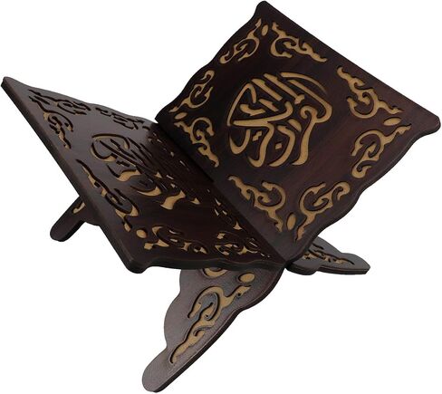 Foldable Wooden Book Stand Quran Bible Book Holder Prayer Books Shelf Magazine Cookbook Display Holder for Display Reading Prayer Chapel（Red） in Saudi Arabia