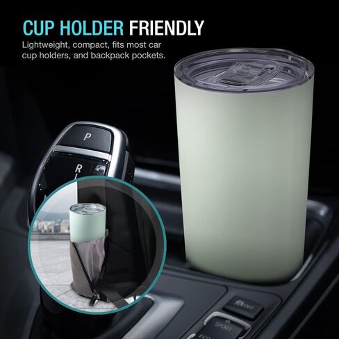 Juro Tumbler 20 أونصة من الفولاذ المقاوم للصدأ معزول بهلوان مع أغطية وقش [كوب سفر] كوب قهوة مائي مزدوج الجدار للمنزل والمكتب والعمل في الهواء الطلق رائع للمشروبات المثلجة والمشروبات الساخنة - أسود in Kuwait