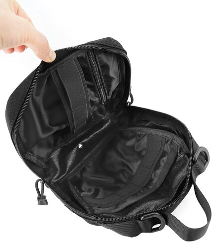 QWORK Tactical MOLLE Admin Pouch with Elastic Webbing Insert Panel, Nylon Outdoor Utility Organizer, Loop Fields, and Removable Paracord Handle — Compatible with MOLLE/PALS Systems in Saudi Arabia